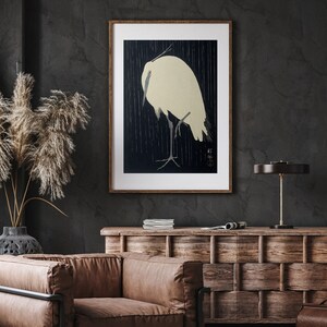Vintage Bird Print, Silver Eagret, Downloadable Print, Vintage Printable in Black and White, Bird Art, Vintage Art, Vintage Wall Decor