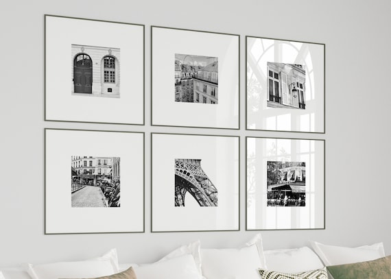 Paris Photography Gallery Wall, Set of 6: Original Black & White City Prints (Digital Download)