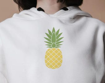 Camiseta minimalista de piña / Camiseta de verano de frutas tropicales, sudadera con capucha
