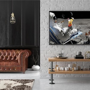 Humorous Astronaut on Moon Canvas Print: Long Island Iced Tea Space Art