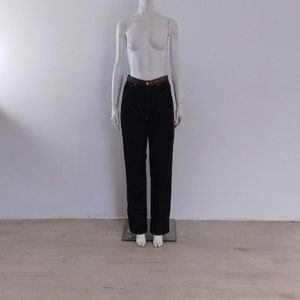 VTG Versace Blue W30&quot; L34&quot; Gold Spray-Paint Vintage Straight-Leg Medusa Jeans