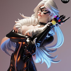 黒猫 | アクションフィギュア | 樹脂 3D プリント | 3D モデル