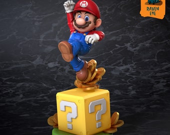 Mario | Figurine d'action | Résine imprimée en 3D | Super Mario Bros | Modèle 3D + Livraison gratuite