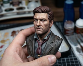 Weathered Skyline Gunslinger Bust STL | Resin & FDM Compatible | Digital Download