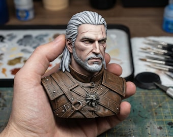 White Wolf Monster Slayer Bust STL | Resin & FDM Compatible | Digital Download