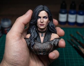 Raven Haired Violet Sorceress Bust STL | Resin & FDM Compatible | Digital Download