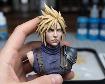 Spiky Blond Swordsman Bust STL | Resin & FDM Compatible | Digital Download