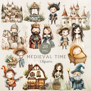 Tudor Clipart, Medieval Clipart PNGs, Craft Supplies for Journals and Home Decor, Medieval Art for Scrapbooking and Craft Projects