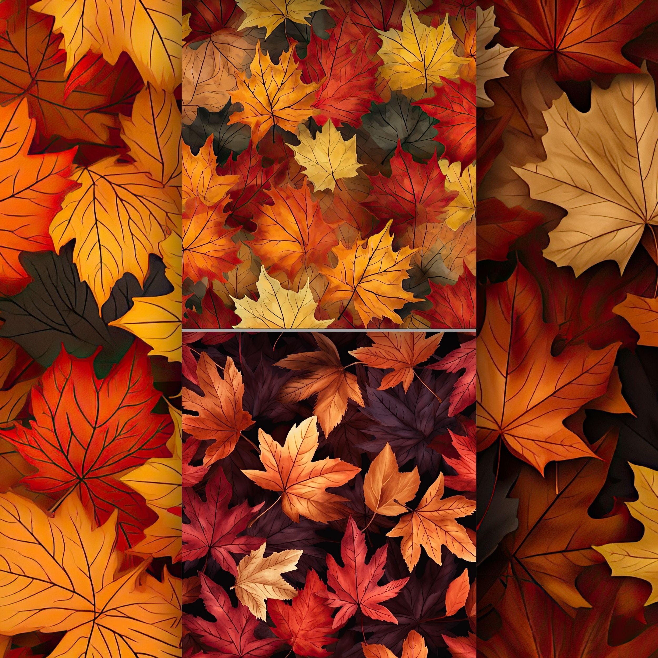 Watercolor Autumn Leaves Digital Paper Pack, Fall Leaves, Fall Pattern ...