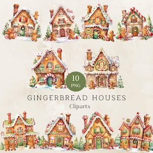 Aquarell Lebkuchenhaus Clipart, Weihnachten Clipart, Lebkuchenhaus, Lebkuchenmann, Aquarell Lebkuchen Clipart, Kartenherstellung