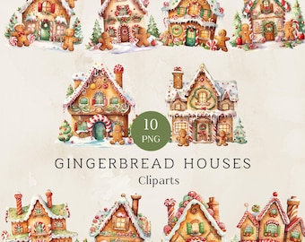 Aquarell Lebkuchenhaus Clipart, Weihnachten Clipart, Lebkuchenhaus, Lebkuchenmann, Aquarell Lebkuchen Clipart, Kartenherstellung
