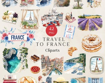 Aquarell Frankreich Clipart, Paris Illustrationen, PNG Datei