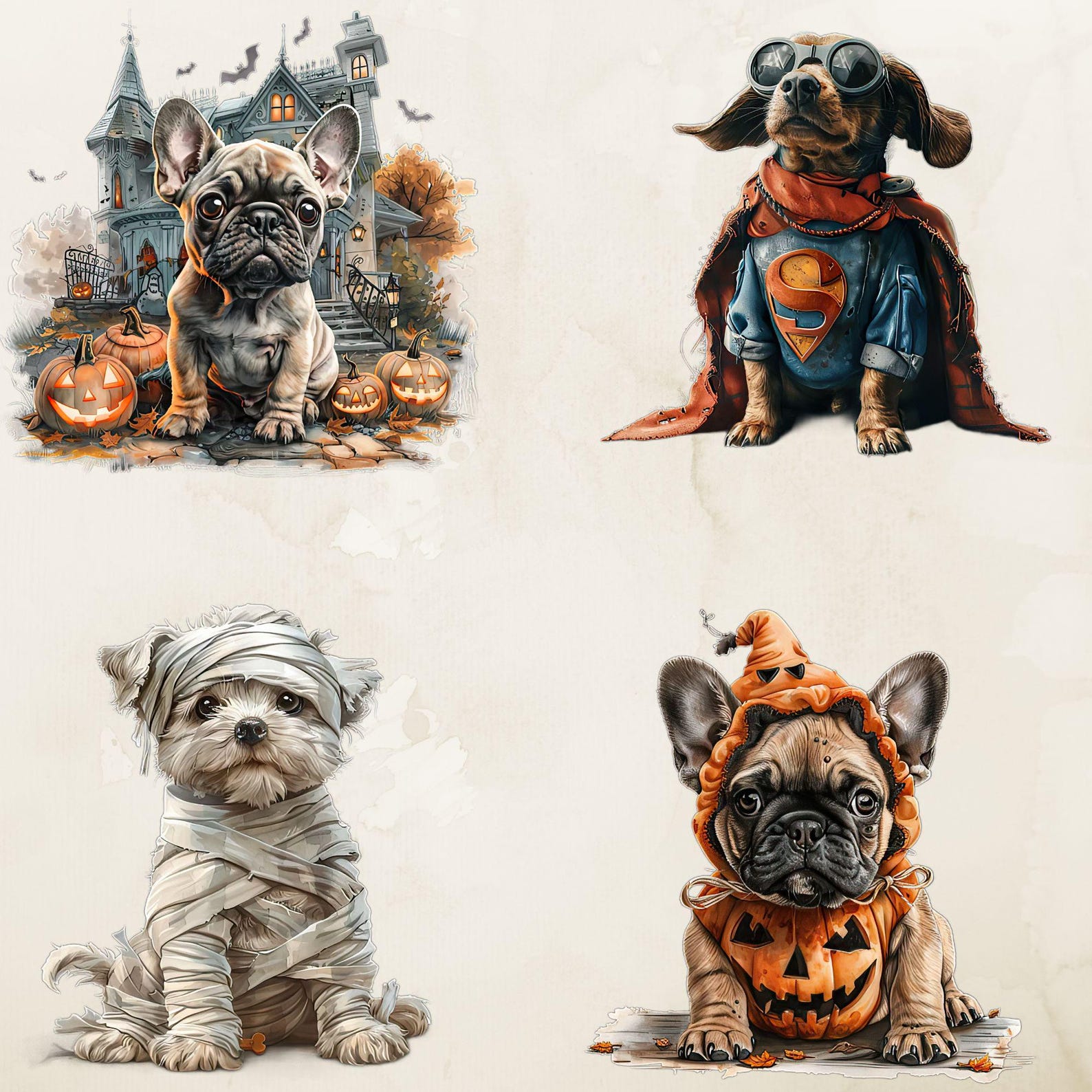 Halloween Dog Clipart, Costumed Pups PNG (digital Download) - Etsy
