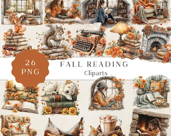 Herfst lezen clipart, boekenliefhebber herfst clipart, trendy leesgrage png, herfst leesgrage clipart, boekenliefhebber herfst clipart, herfst leeshoekje png