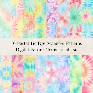Pastel Tie Dye Digital Paper, Pastel Rainbow Tie Dye Digital Paper, Tie Dye Background, Digital Paper Pack, Digital Backgrounds, Light Color