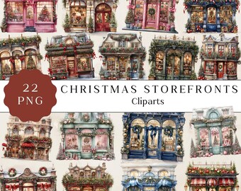 Christmas Storefront Clipart: Festive Shop Png Graphics