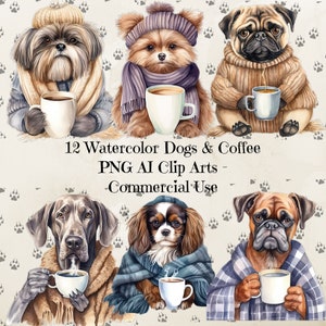 Chiens et café des cliparts, Png pour les amoureux des chiens, Png maman chien amateur de café, Png chien, chiens drôles à imprimer, Png transparent, usage Commercial