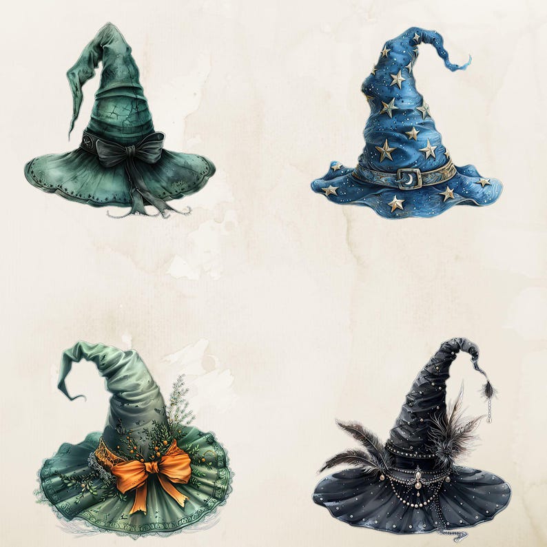 Watercolor Halloween Witch Hat Clipart, Halloween Png Clipart ...