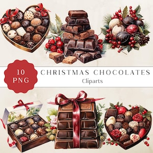 Clipart de chocolate de natal aquarela png, clipart de caixa de chocolate, clipart de chocolate aquarela, criação de cartões, diário de lixo, uso comercial
