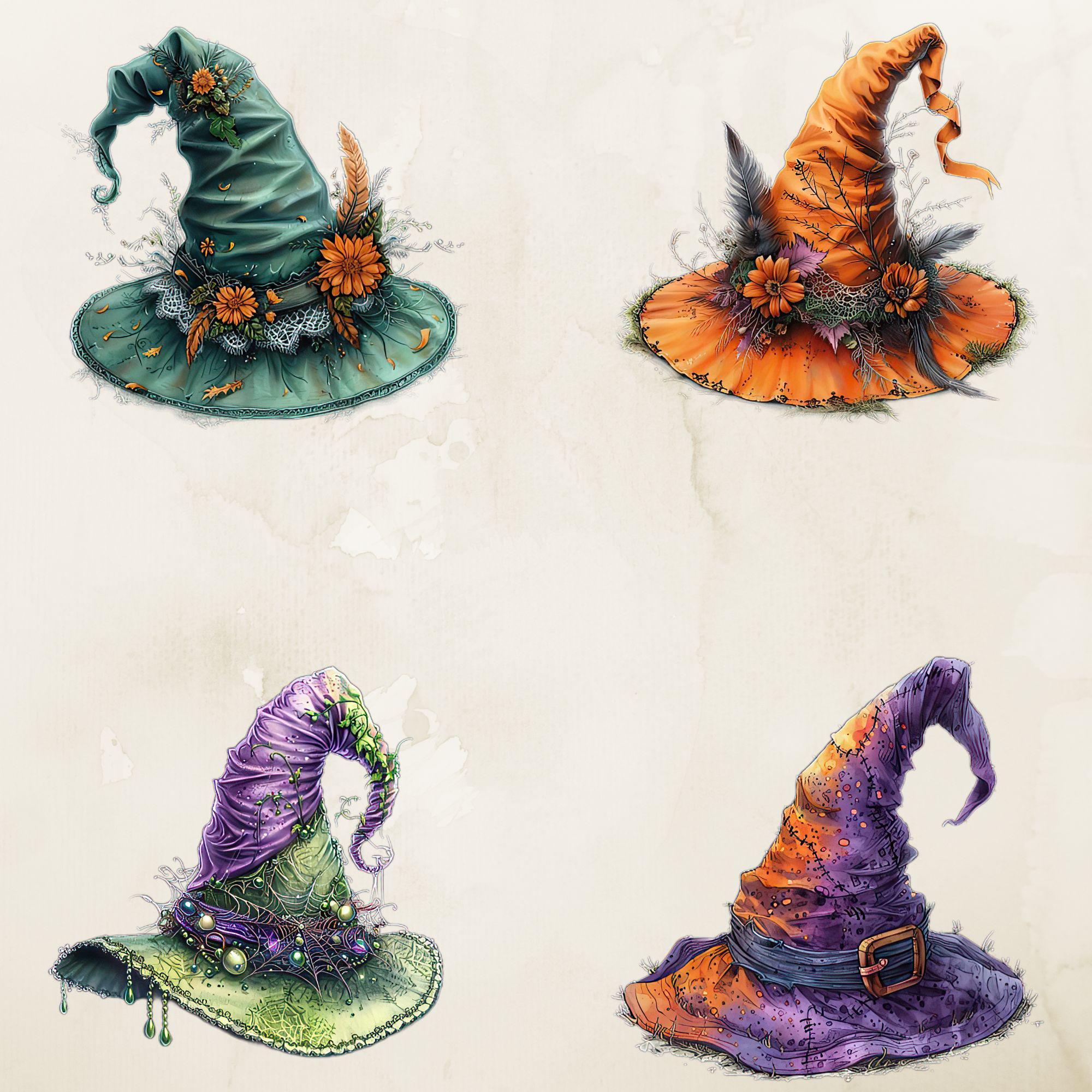 Watercolor Halloween Witch Hat Clipart, Halloween Png Clipart ...