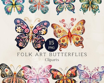 Imágenes prediseñadas de mariposas populares, imágenes prediseñadas de mariposas en formato PNG, mariposas pintadas a mano, imágenes prediseñadas de mariposas, arte popular, diario basura, descarga digital