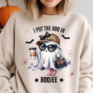 I Put The Boo in Boujee Png, Halloween Ghost PNG, Halloween T-Shirt Design, Spooky Season Art, Fall Ghost Art, Fall Sublimation Design