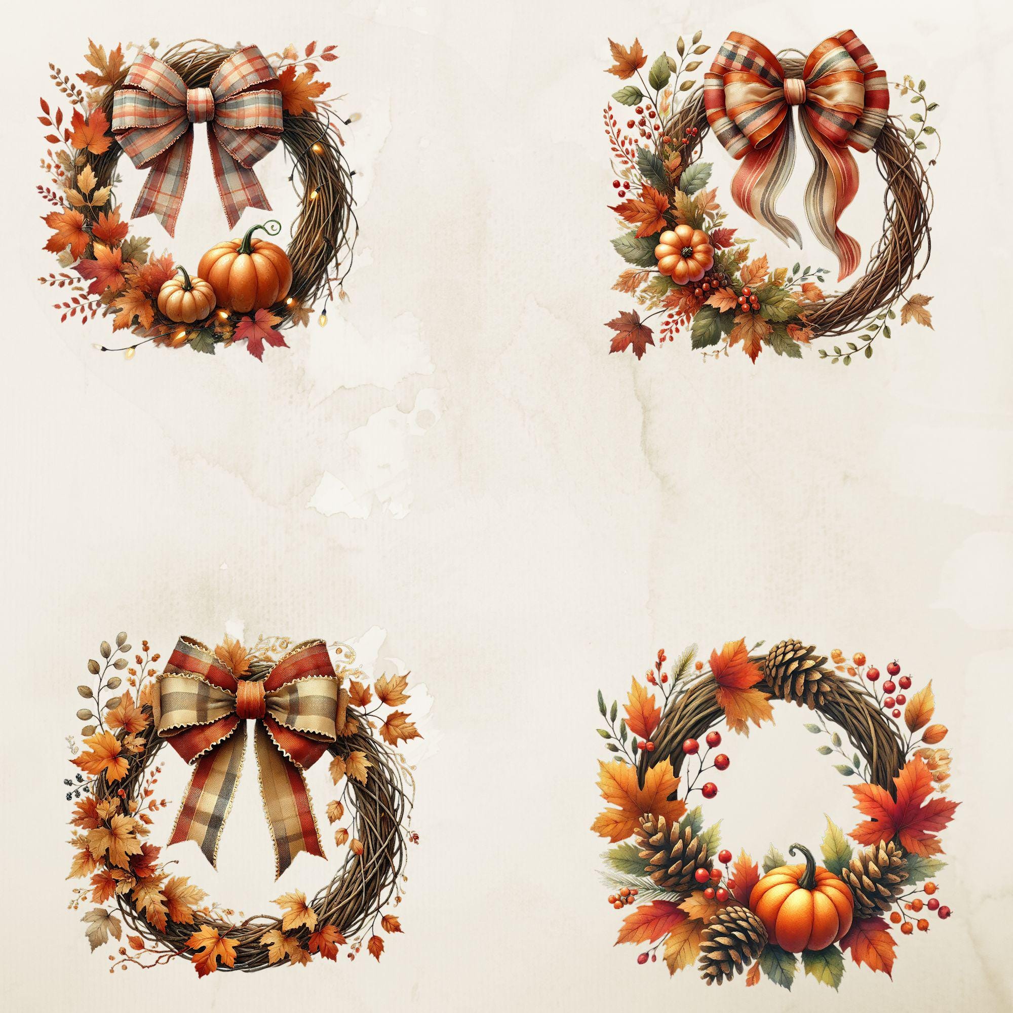 Autumn Wreath Clipart Png, Fall Wreath Clipart, Fall Watercolor Wreaths ...