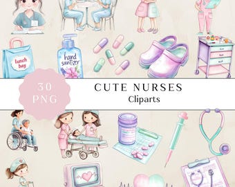 Nurse Clipart, Adorable Cute Healthcare Png, Cute PNG Designs, Digital Download for Sublimation, Perfect for Nurse Appreciation Gifts