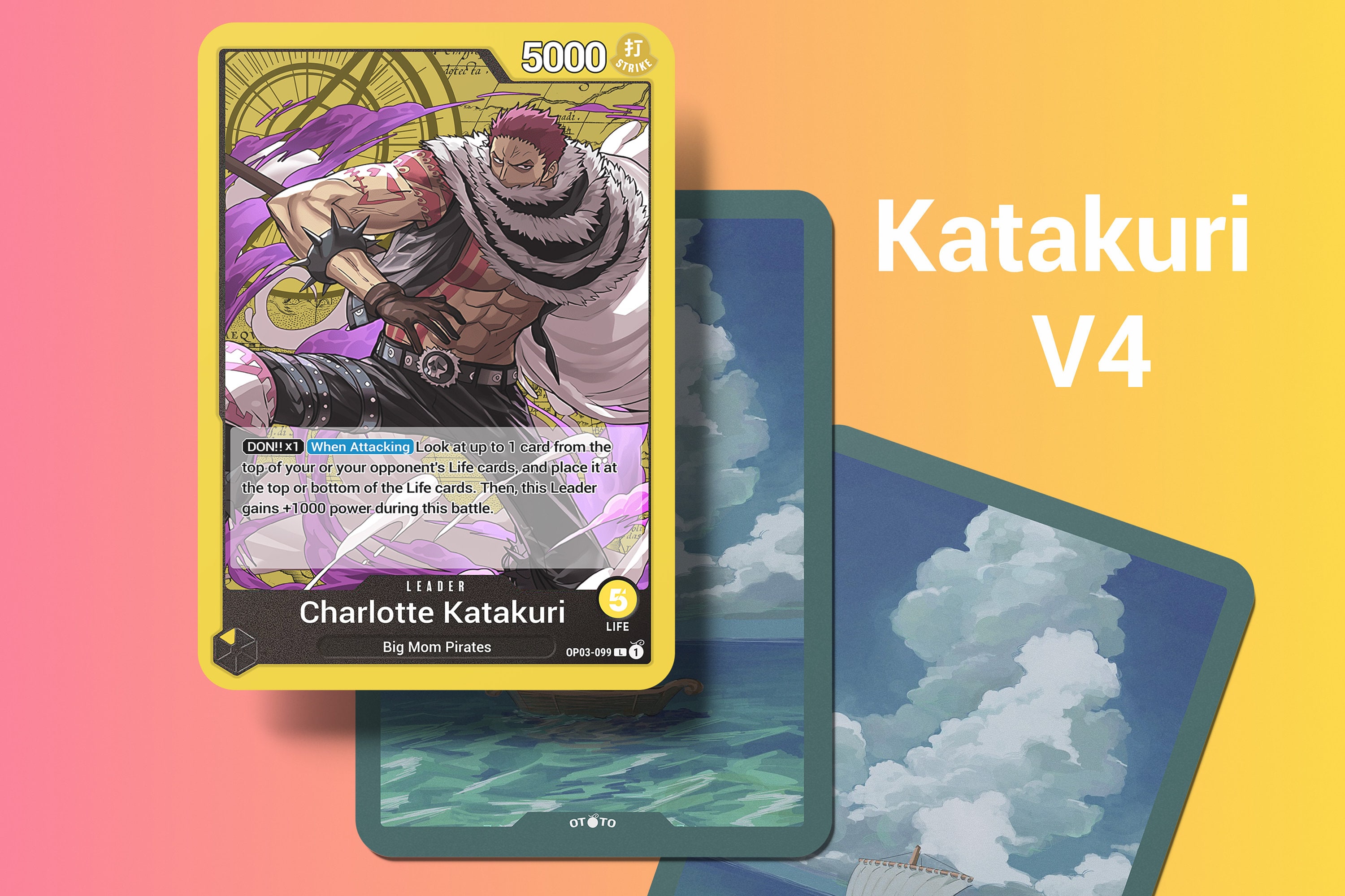 one piece card game katakuri leader OP11-062 Charlotte Katakuri : Leader Alternative Art English One Piece TCG Card : OP11: A Fist Of Divine Speed main image 1