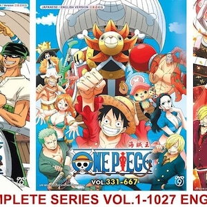 DVD ONE PIECE completo (Box 1-3) Vol.1-1027 Doppiato in inglese Tutte le regioni