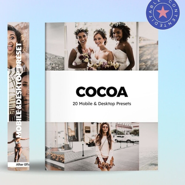 20 Cocoa Lightroom Presets. Desktop And Mobile. Different Presets. Dark, Brown Skin, Chocolate, Mocha, Influencer, Blogger, Moody Presets