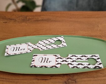 Honeymoon Gift: Luggage Tag "Mr and Mrs" and "Team Bride and Team Groom", Digital File (PDF)