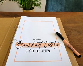 Travel Planner | Bucket List Travel | Travel Journal | DIN A5 + DIN A4, 3 Designs, Digital File (PDF) - Editable in Canva