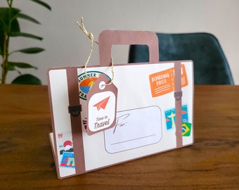 Travel money gift, vacation fund gift, travel money, travel suitcase template for printing, DIY travel money gift, PDF