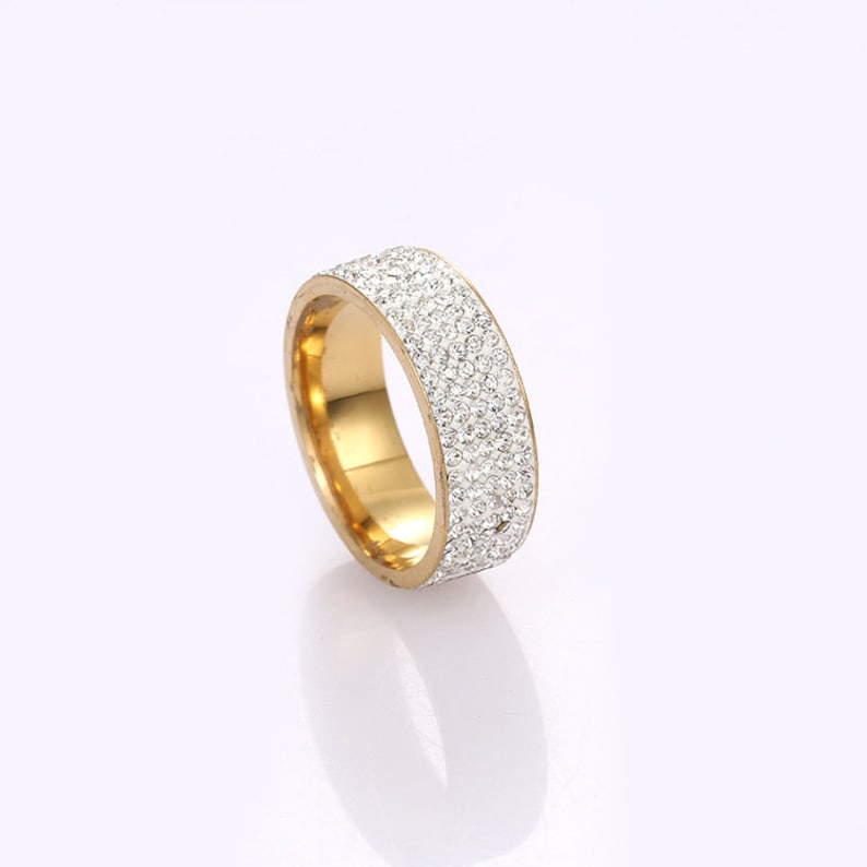Five Row Moissanite Wide Band, Micro Pave Set Wedding Band Ring, Full Eternity Band, Art Deco Anniversary Rings For Women, Silver Band Ring