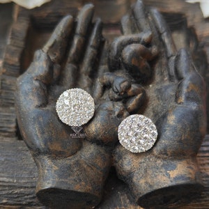 Vintage Style 0.42 TW Round Rose Cut Moissanite Stud Earrings, Cluster Screw Back Earrings, Wedding Earrings, Earring For Women, Bridal