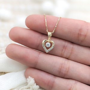 Heart Shape Diamond Pendant Round Cut Moissanite Diamond Vintage Pendant Unique Statement Bridesmaid Classic Pendant Necklace For Women&#39;s