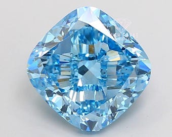 Cushion Square Cut Lab Grown Diamond, Vivid Blue Color Diamond For Wedding Ring, IGI Certified Diamond, Unique Diamond For Custom Jewelry