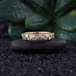 Half Eternity Wedding Band, 1.12 TW Baguette Colorless Moissanite Band, Engagement Ring 14K White Gold Bridal Set Eternity Band Gift For Her