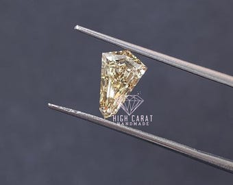 Unique Shield Cut Yellow Fancy Diamond, Top Grade Antique Lab Grown Loose Diamond, Stunning Perfect Shield Diamond Use For All Jewelry