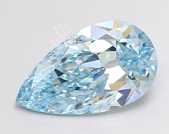 Pear Brilliant Cut Lab Grown Diamond, Vivid Blue Fancy Stone For Engagement Ring, IGI Certified CVD Diamond, Diamond For Jewelry Making