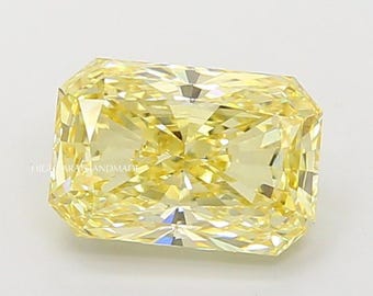 Radiant Rectangular Cut Lab Grown Diamond, Light Yellow Color Diamond For Engagement Ring, IGI Certified CVD Diamond, Jewelry Making Stone