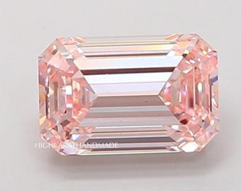 Emerald Cut Lab Grown Pink Diamond, Intense Pink Color Fancy Diamond For Custom Ring, IGI Certified CVD Diamond, Fine Jewelry Center Stone