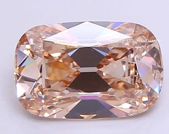 Elongated Cushion Old Mine Cut Lab Grown Diamond, Fancy Light Brown Diamond For Solitaire Ring, IGI Certified Diamond, Custom Jewelry Stone
