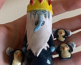 Ice King Inspired Ceramic Figurine | Fantasy Desk Decor