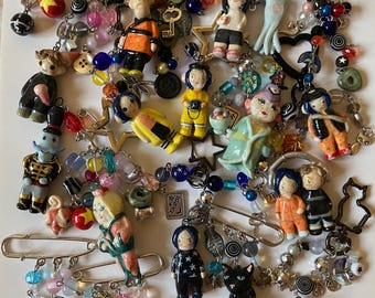 Coraline Inspired Keychain Figurine | Alternative Chain Accessory & Cute Bag Charm