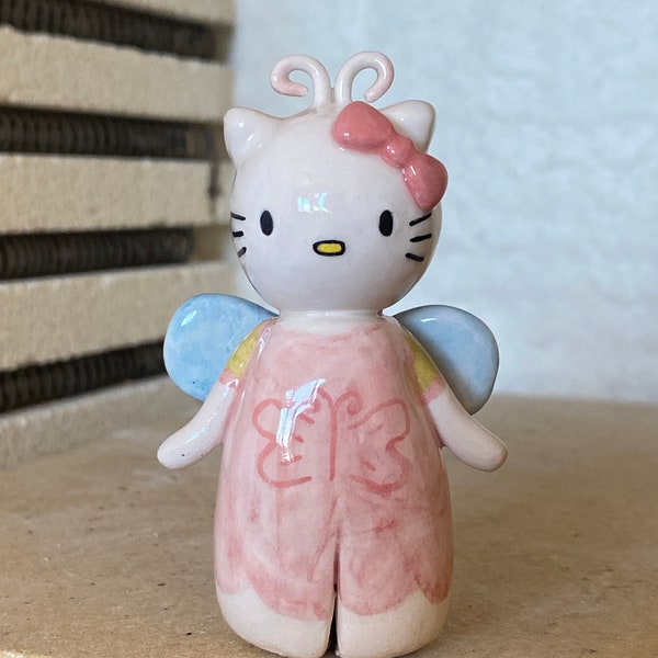 Fairy Hello kitty ceramic-Hello kitty sculpture,hello kitty gifts,Hello kitty lovers,ceramic pottery hello kitty