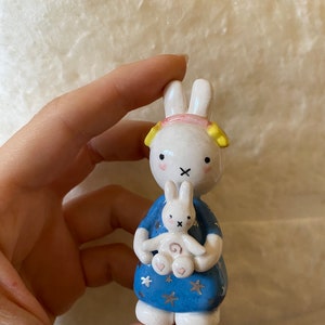 Miffy ceramic sculpture,miffy handmade figurine, pottery miffy ceramic , miffy gifts