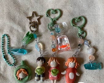 Anime Inspired Keychain Charm, Handmade Bag Decor, clay Accessory for Backpack and Purse