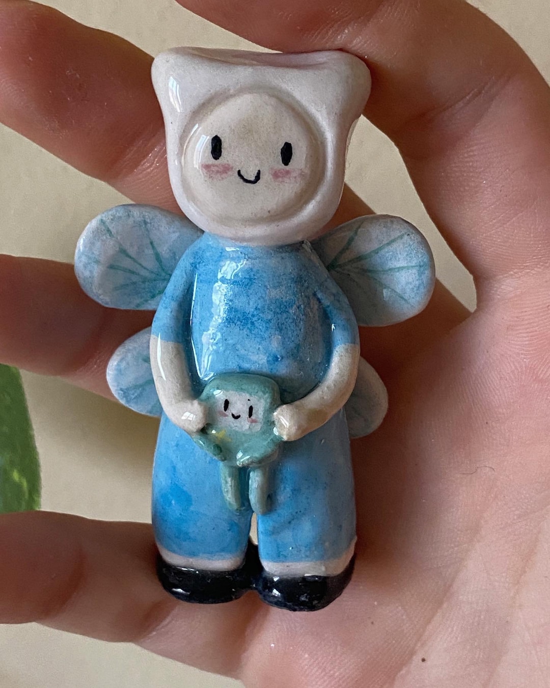 アドベンチャータイムのフィン（翼付き）、セラミック製アドベンチャータイムのフィンの彫刻、フィンとジャックのアドベンチャータイムギフト、アドベンチャータイム愛好家、ホームデコレーション  - Etsy 日本, image size:1080x1350